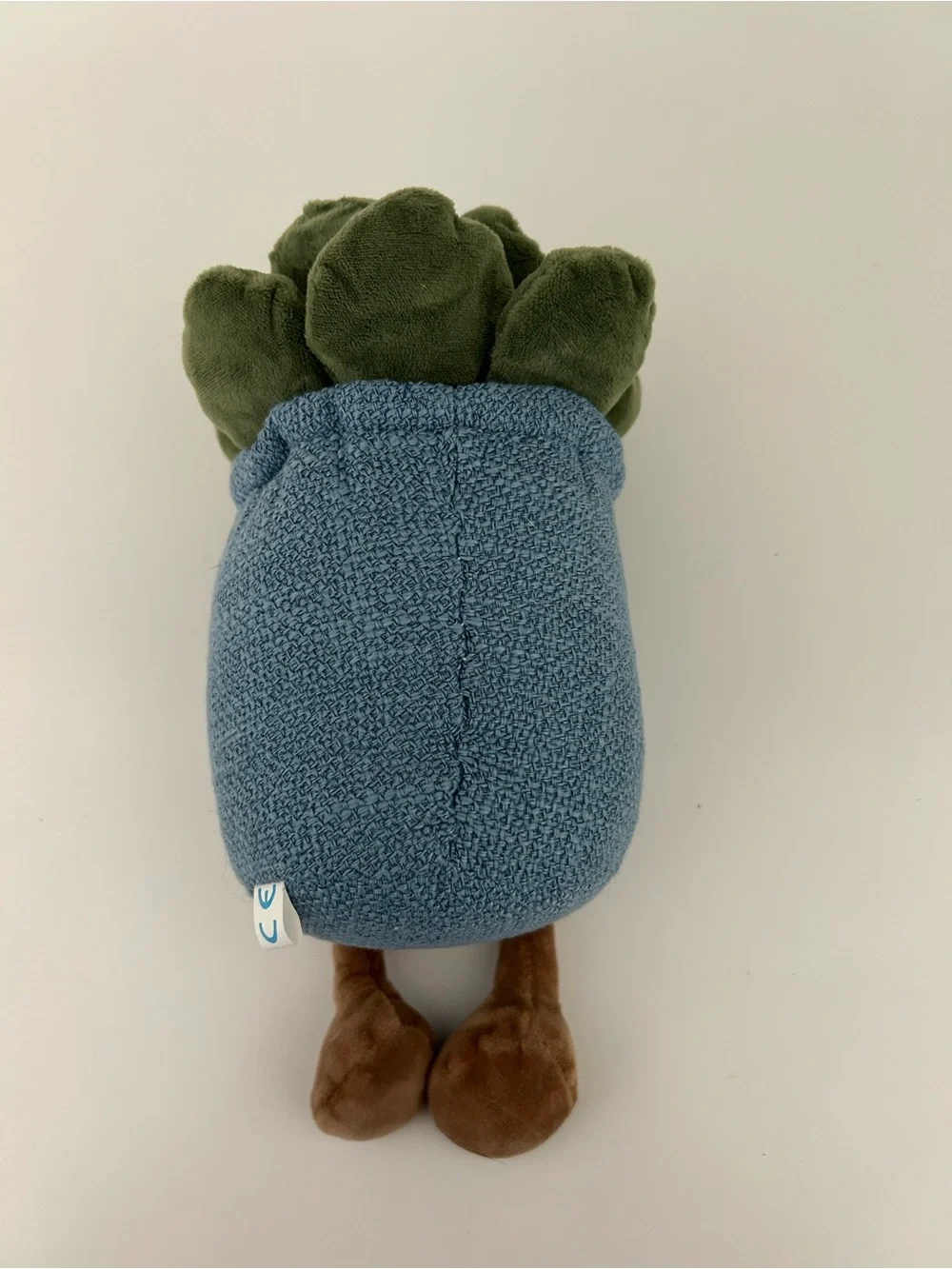 Adorable Blue Smiling Succulent Decorative Planter Plush